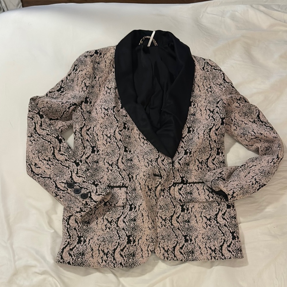 Women's Pink and Black Snake Print Blazer